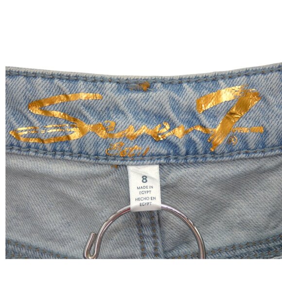 Seven7 Women's Light Wash Denim Distressed Thrashed Marilyn Boyfriend Relaxed 8 - Picture 6 of 6